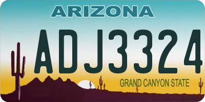 AZ license plate ADJ3324