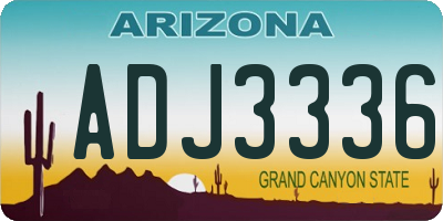 AZ license plate ADJ3336
