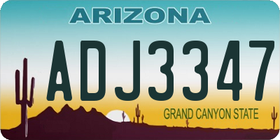 AZ license plate ADJ3347