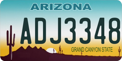AZ license plate ADJ3348