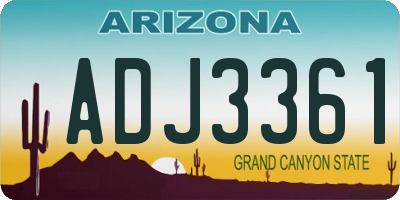 AZ license plate ADJ3361