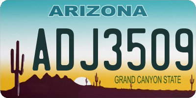 AZ license plate ADJ3509