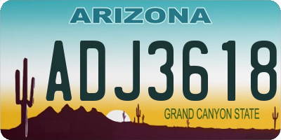 AZ license plate ADJ3618