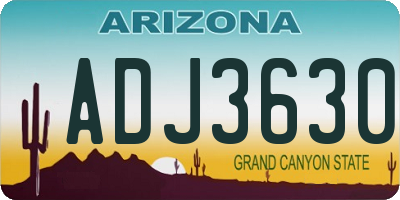 AZ license plate ADJ3630