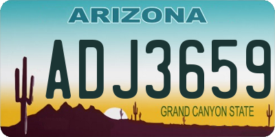 AZ license plate ADJ3659