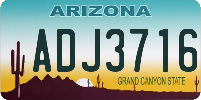 AZ license plate ADJ3716