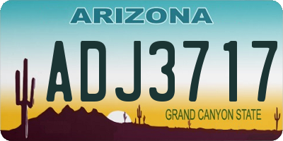 AZ license plate ADJ3717