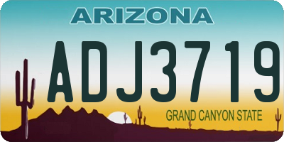AZ license plate ADJ3719