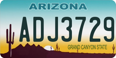 AZ license plate ADJ3729