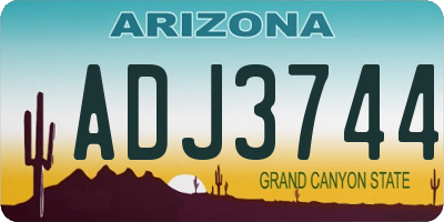 AZ license plate ADJ3744