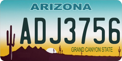 AZ license plate ADJ3756