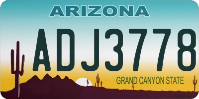 AZ license plate ADJ3778