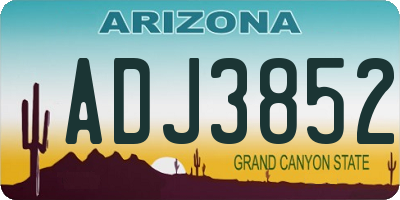 AZ license plate ADJ3852
