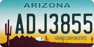 AZ license plate ADJ3855