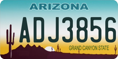 AZ license plate ADJ3856