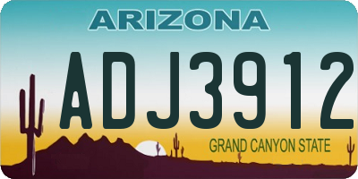 AZ license plate ADJ3912