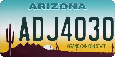 AZ license plate ADJ4030