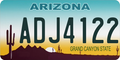 AZ license plate ADJ4122