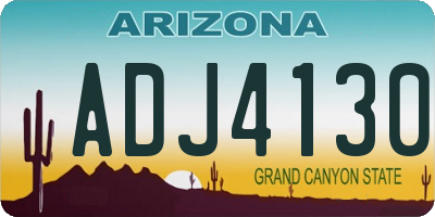 AZ license plate ADJ4130