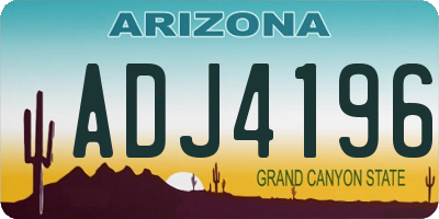 AZ license plate ADJ4196