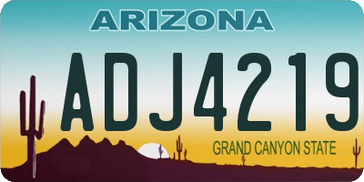 AZ license plate ADJ4219