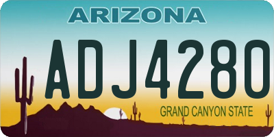 AZ license plate ADJ4280