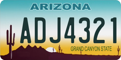 AZ license plate ADJ4321