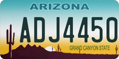 AZ license plate ADJ4450