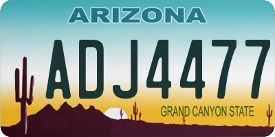 AZ license plate ADJ4477