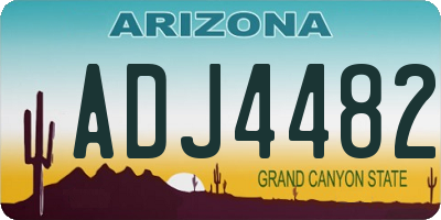 AZ license plate ADJ4482