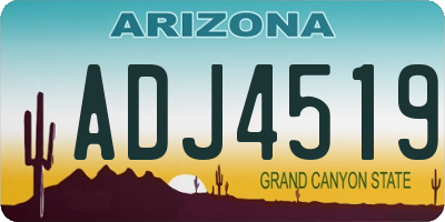 AZ license plate ADJ4519