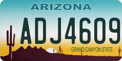 AZ license plate ADJ4609