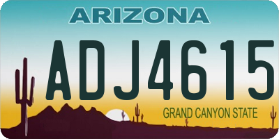 AZ license plate ADJ4615