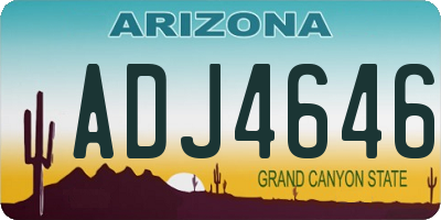 AZ license plate ADJ4646
