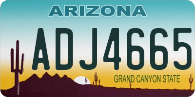 AZ license plate ADJ4665