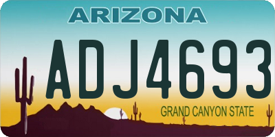 AZ license plate ADJ4693