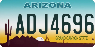 AZ license plate ADJ4696