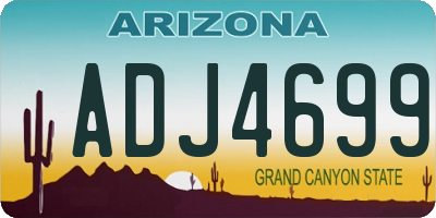 AZ license plate ADJ4699