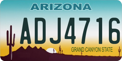 AZ license plate ADJ4716