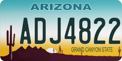 AZ license plate ADJ4822