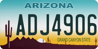 AZ license plate ADJ4906