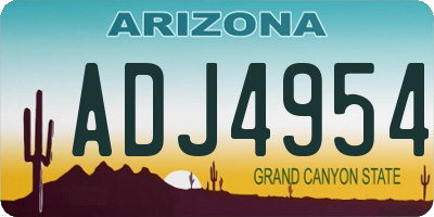 AZ license plate ADJ4954