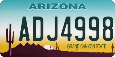 AZ license plate ADJ4998