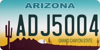 AZ license plate ADJ5004