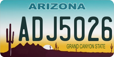 AZ license plate ADJ5026