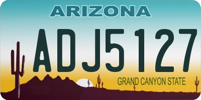 AZ license plate ADJ5127