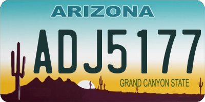 AZ license plate ADJ5177