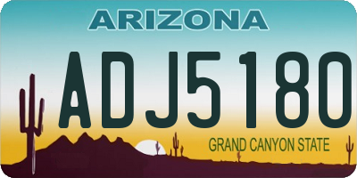 AZ license plate ADJ5180
