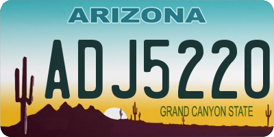 AZ license plate ADJ5220