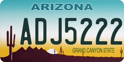 AZ license plate ADJ5222